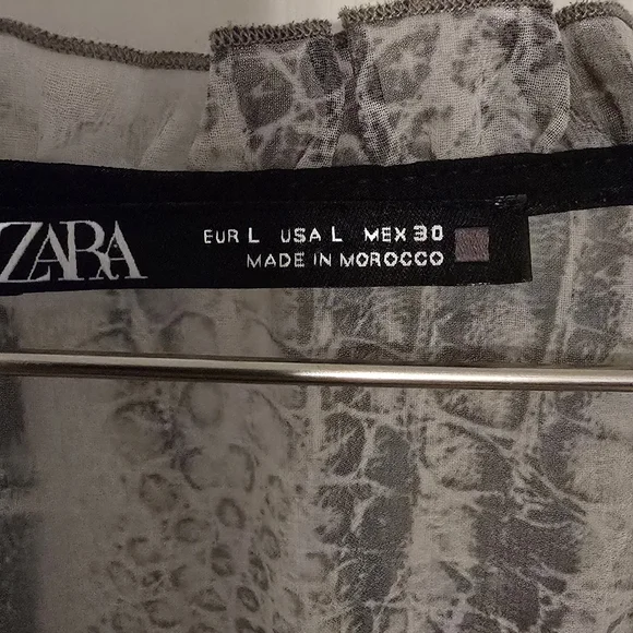 Zara Snake Print Long Sleeve Mini Dress In US L - Picture 5 of 6